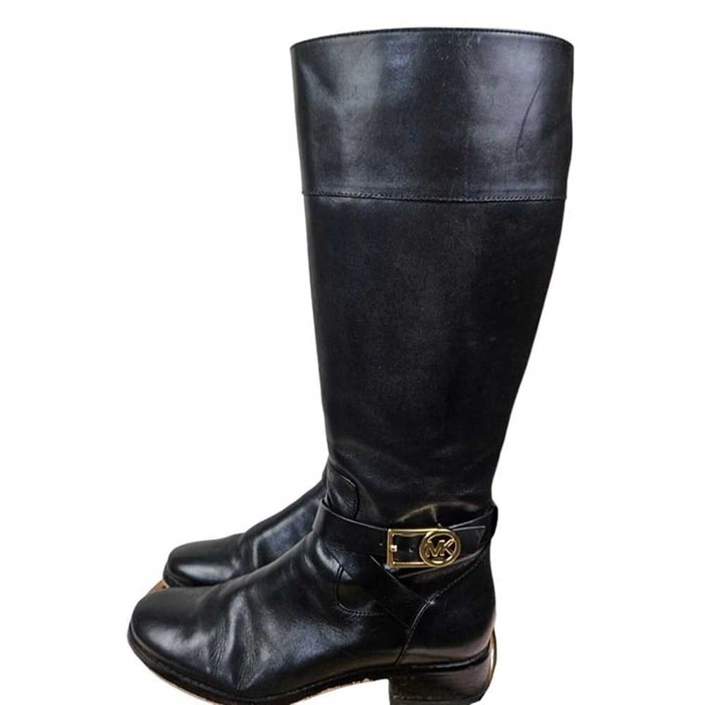 Michael Kors Fulton Harness Riding Boots Black Le… - image 7