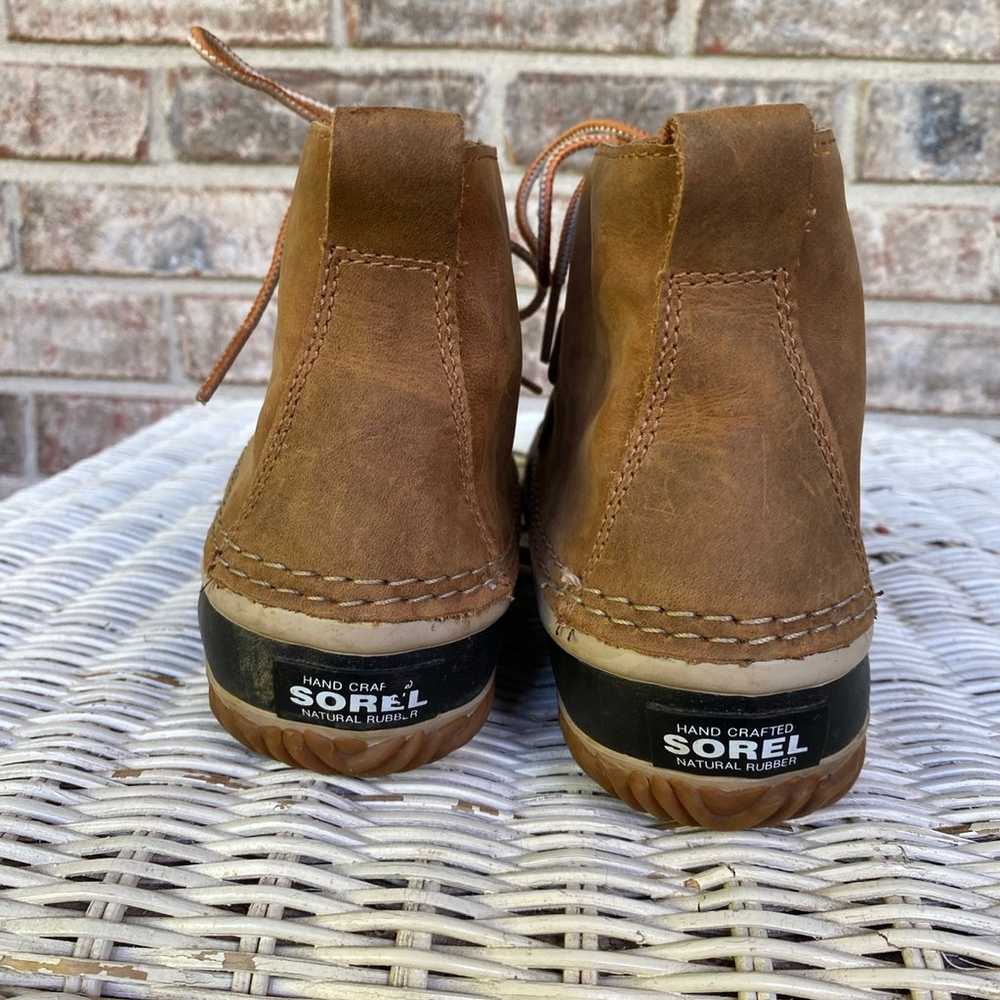 Sorel Out 'N About Ankle Brown Leather Duck Boots… - image 4