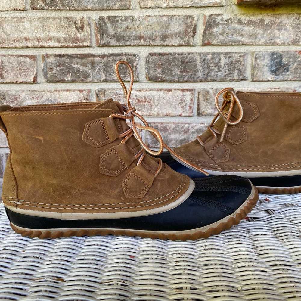 Sorel Out 'N About Ankle Brown Leather Duck Boots… - image 8