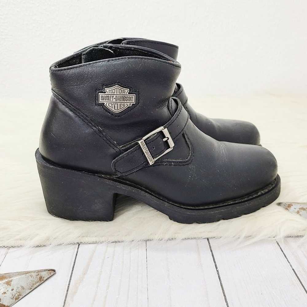 Harley Davidson boots womens black ankle boots si… - image 2