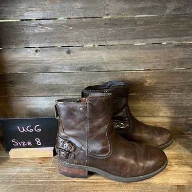Womens UGG Orion Brown Leather Comfort Ankle Chel… - image 1