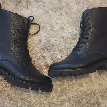 Eloquii Leather Combat Boots