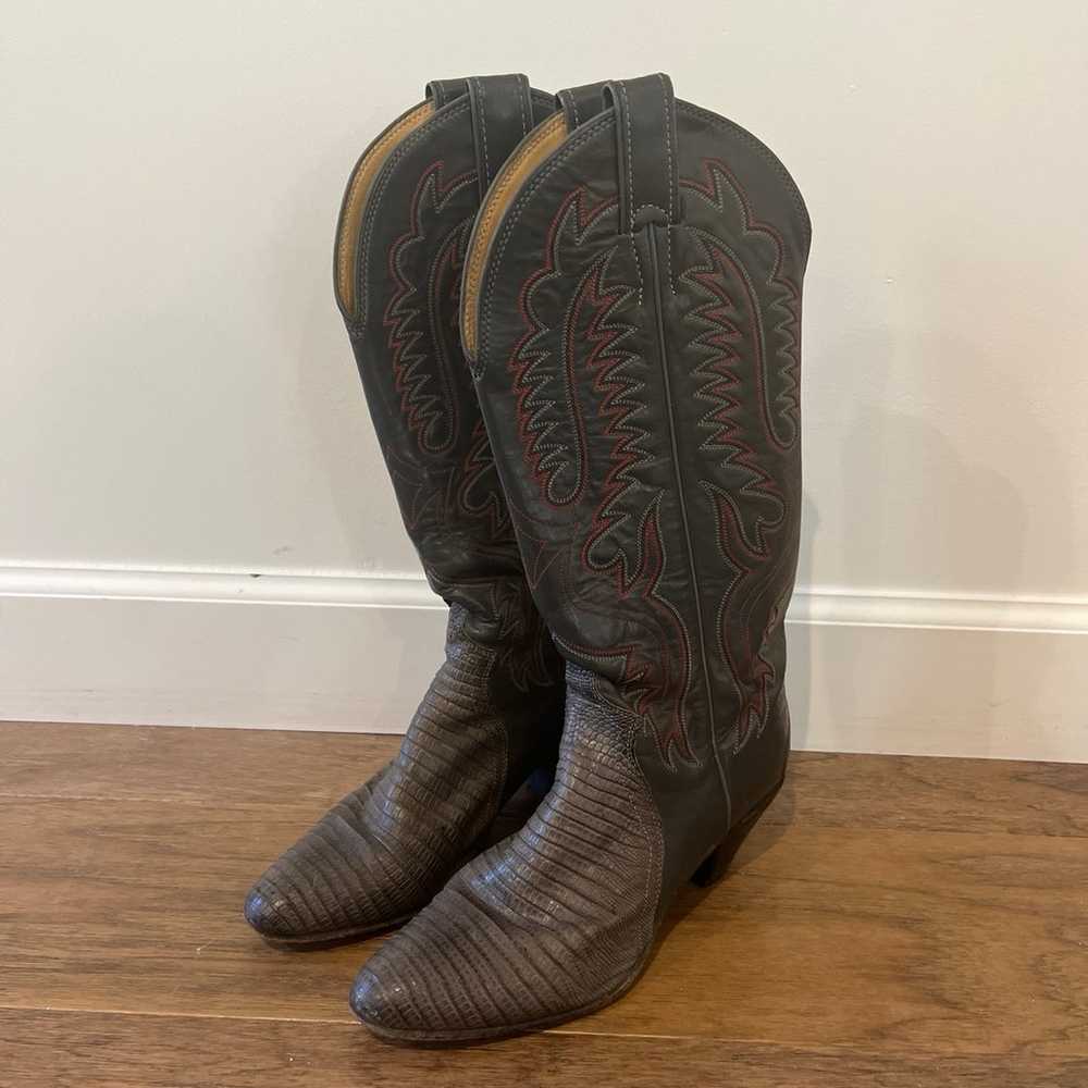 Vintage cowgirl boots snakeskin size 7.5 - image 1