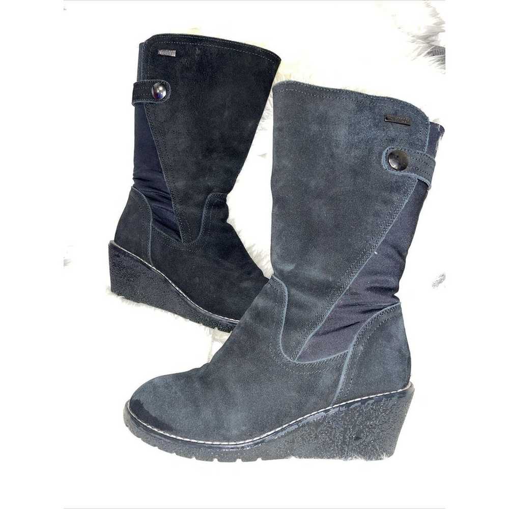 Khombu Black Suede Waterproof Wedge Boot's Women'… - image 1