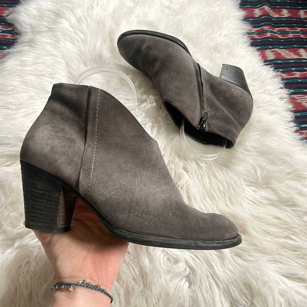 Paul Green Gray Suede Leather Heeled Ankle Bootie… - image 2