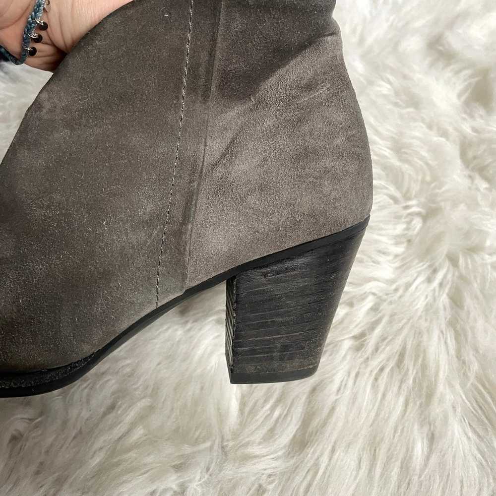 Paul Green Gray Suede Leather Heeled Ankle Bootie… - image 8