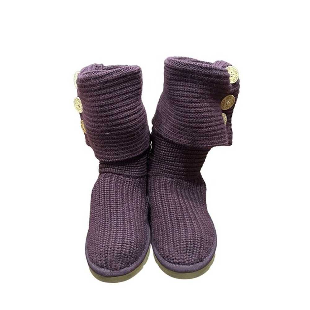 UGG #5819 Classic Cardi Purple Cabled Knit Boots … - image 1