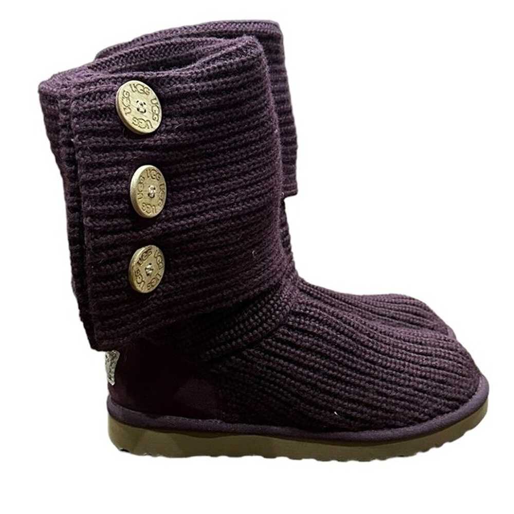UGG #5819 Classic Cardi Purple Cabled Knit Boots … - image 2