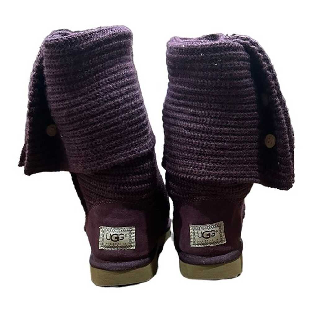 UGG #5819 Classic Cardi Purple Cabled Knit Boots … - image 5