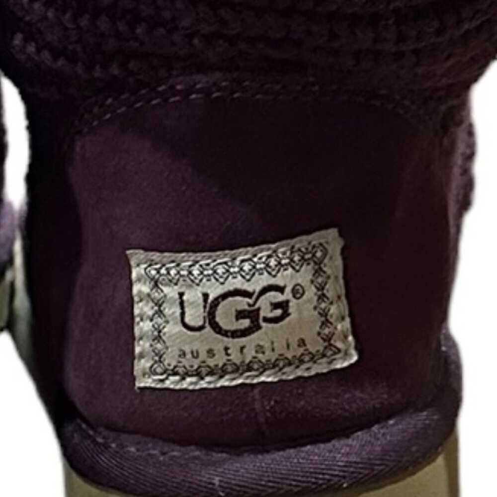 UGG #5819 Classic Cardi Purple Cabled Knit Boots … - image 6