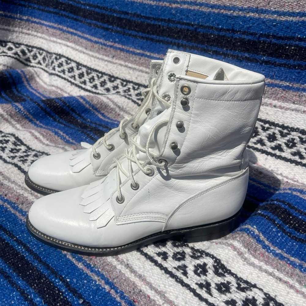 Vintage Justin roper boots, white, 6B - image 2