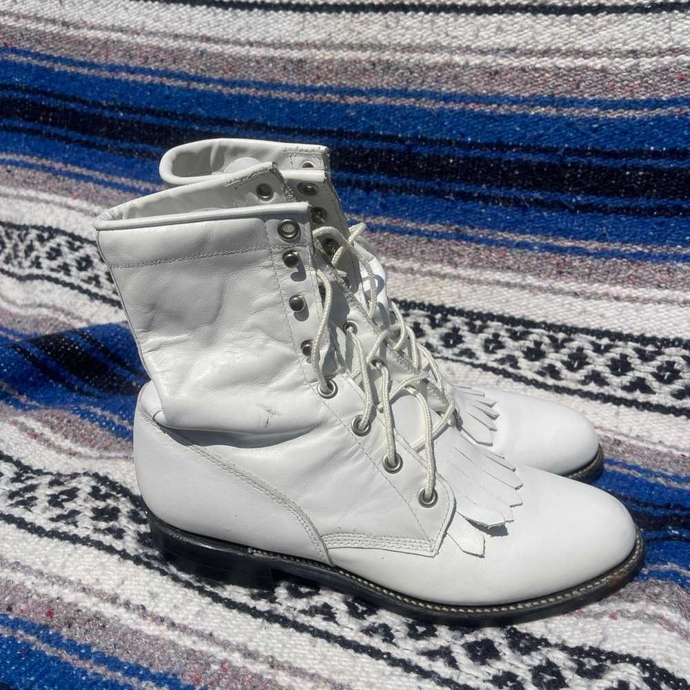 Vintage Justin roper boots, white, 6B - image 3