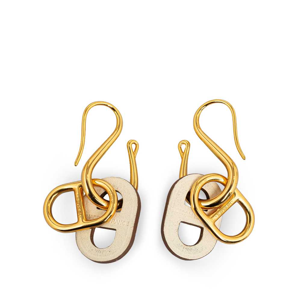 Gold Hermès Swift O Maillon Earrings - image 2