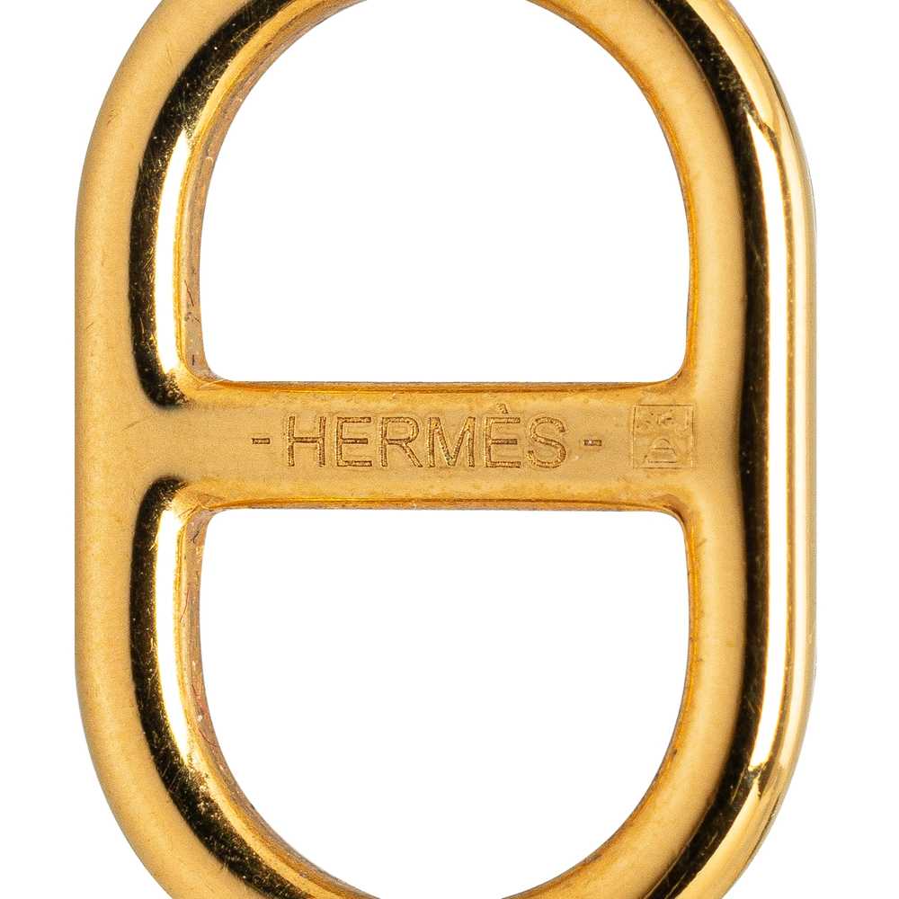 Gold Hermès Swift O Maillon Earrings - image 3