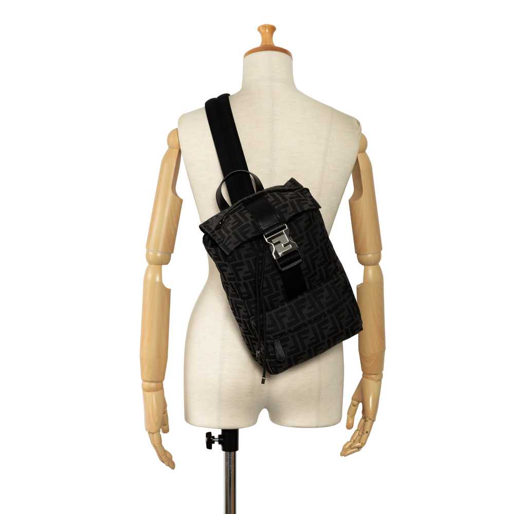 Black Fendi Small Zucca Canvas Fendiness Backpack - image 9