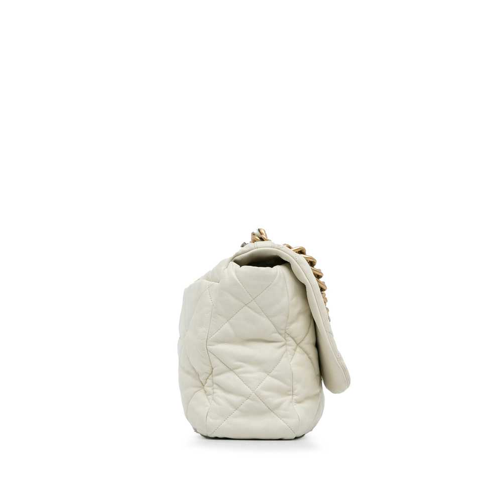 White Chanel Maxi Lambskin 19 Flap Satchel - image 3