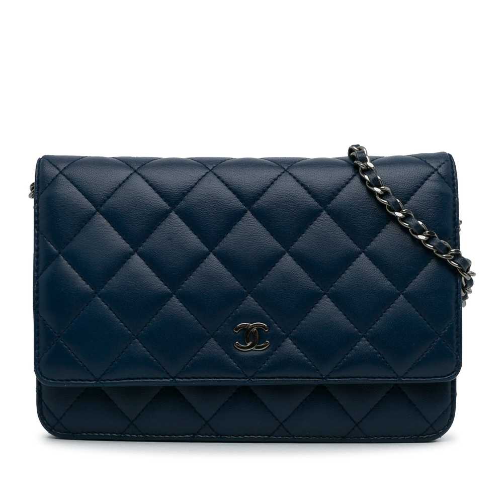 Blue Chanel Classic Lambskin Wallet on Chain Cros… - image 1