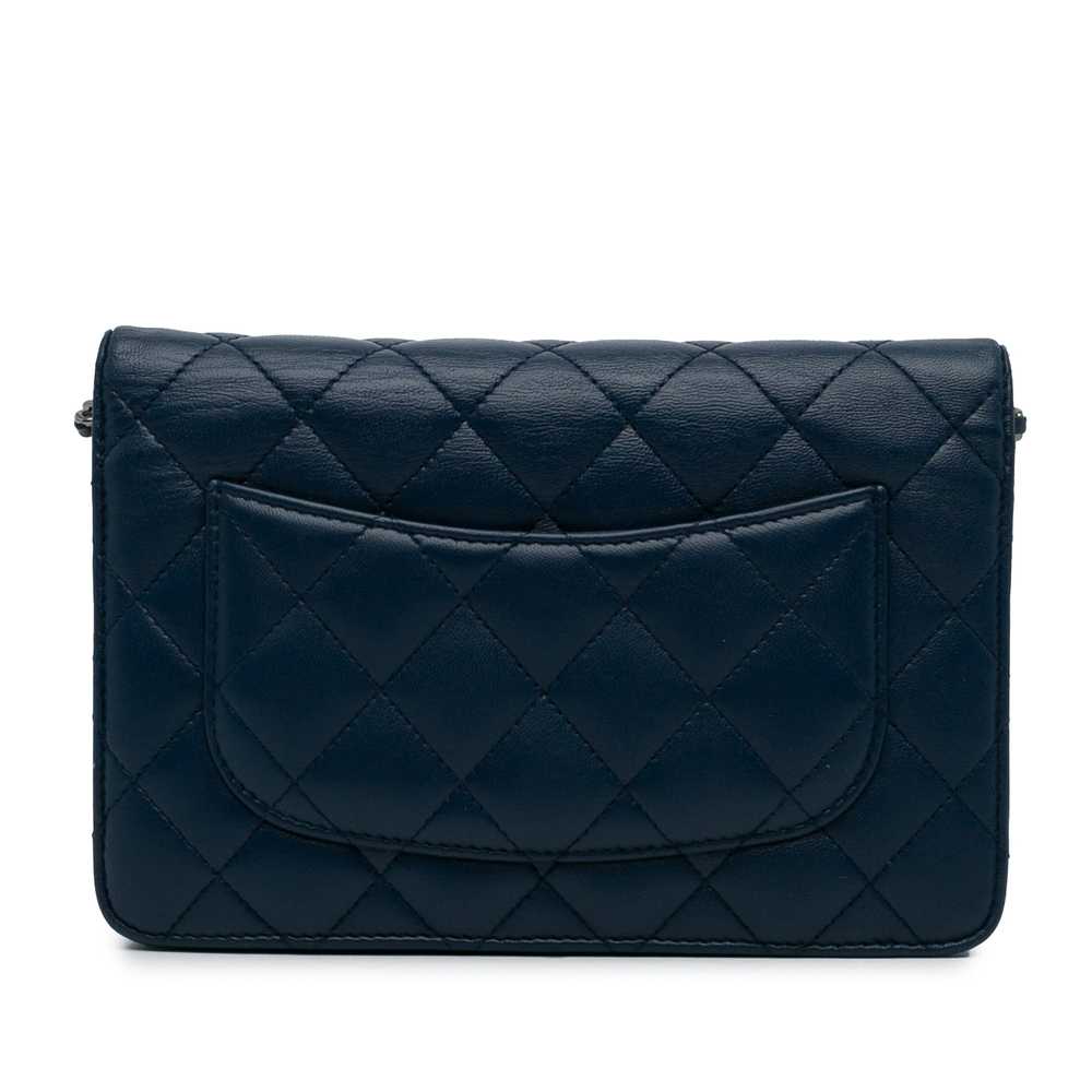 Blue Chanel Classic Lambskin Wallet on Chain Cros… - image 4