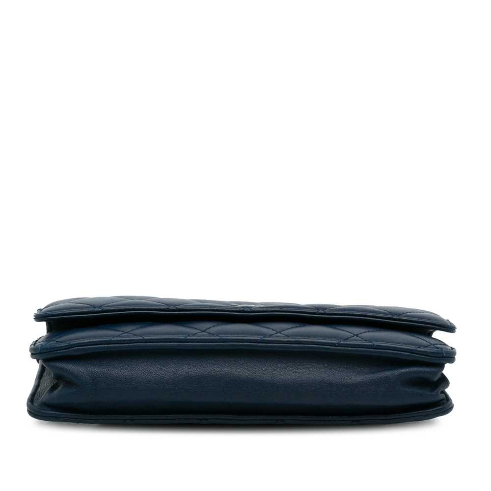 Blue Chanel Classic Lambskin Wallet on Chain Cros… - image 5