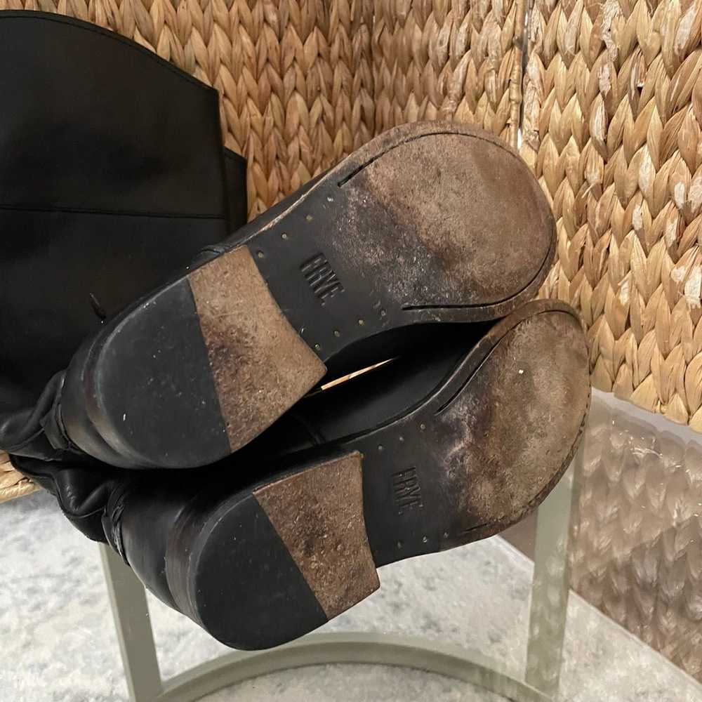 Frye Melissa Seam Black Tall Black Leather Boots - image 11