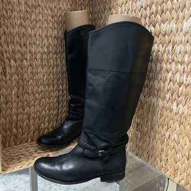 Frye Melissa Seam Black Tall Black Leather Boots