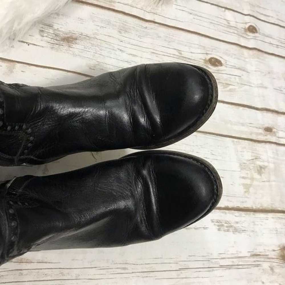 Sendra Black Leather Knee High Heel Boots size 7 - image 10