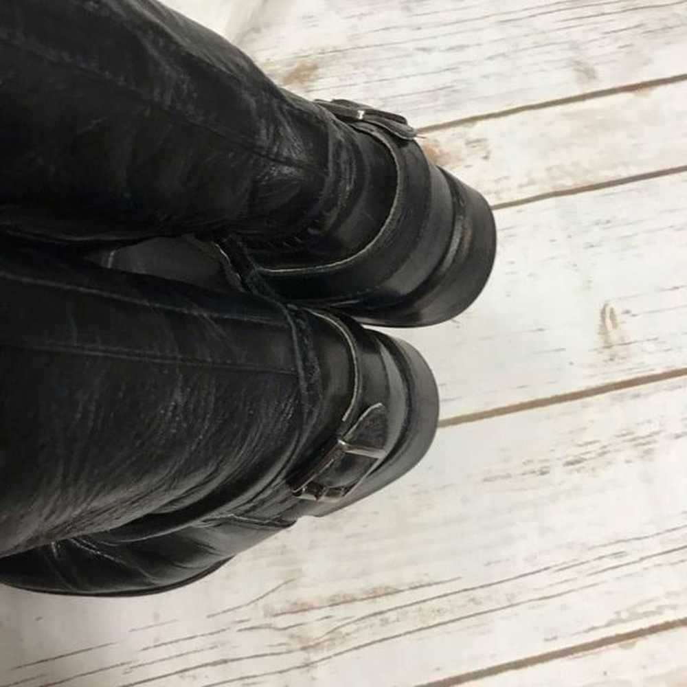 Sendra Black Leather Knee High Heel Boots size 7 - image 11