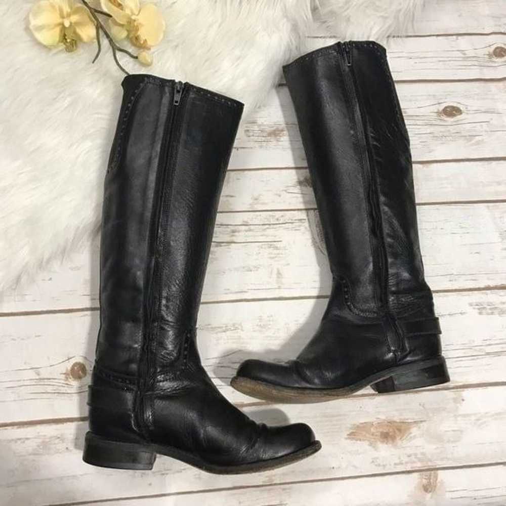 Sendra Black Leather Knee High Heel Boots size 7 - image 9