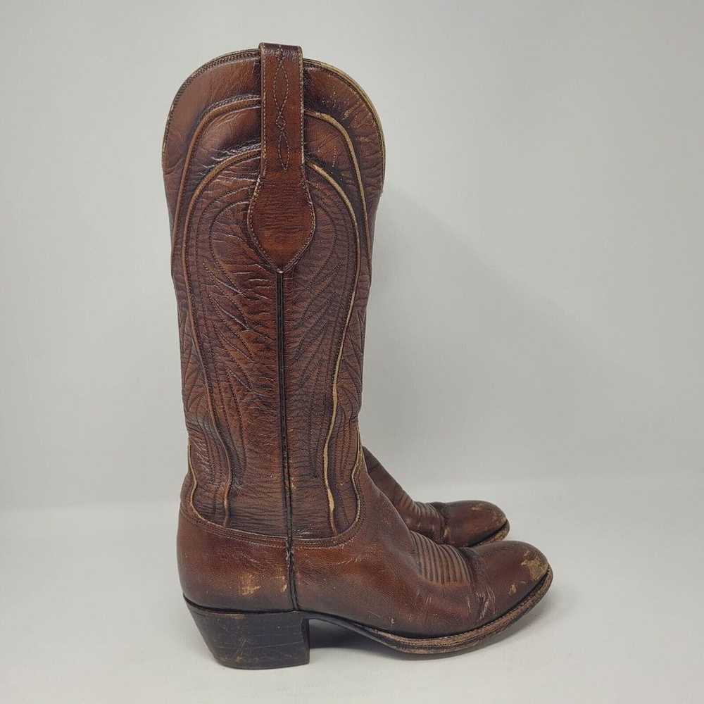 Lucchese Boots Womens 6B Brown Leather Western Ro… - image 2