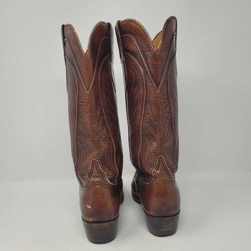 Lucchese Boots Womens 6B Brown Leather Western Ro… - image 4