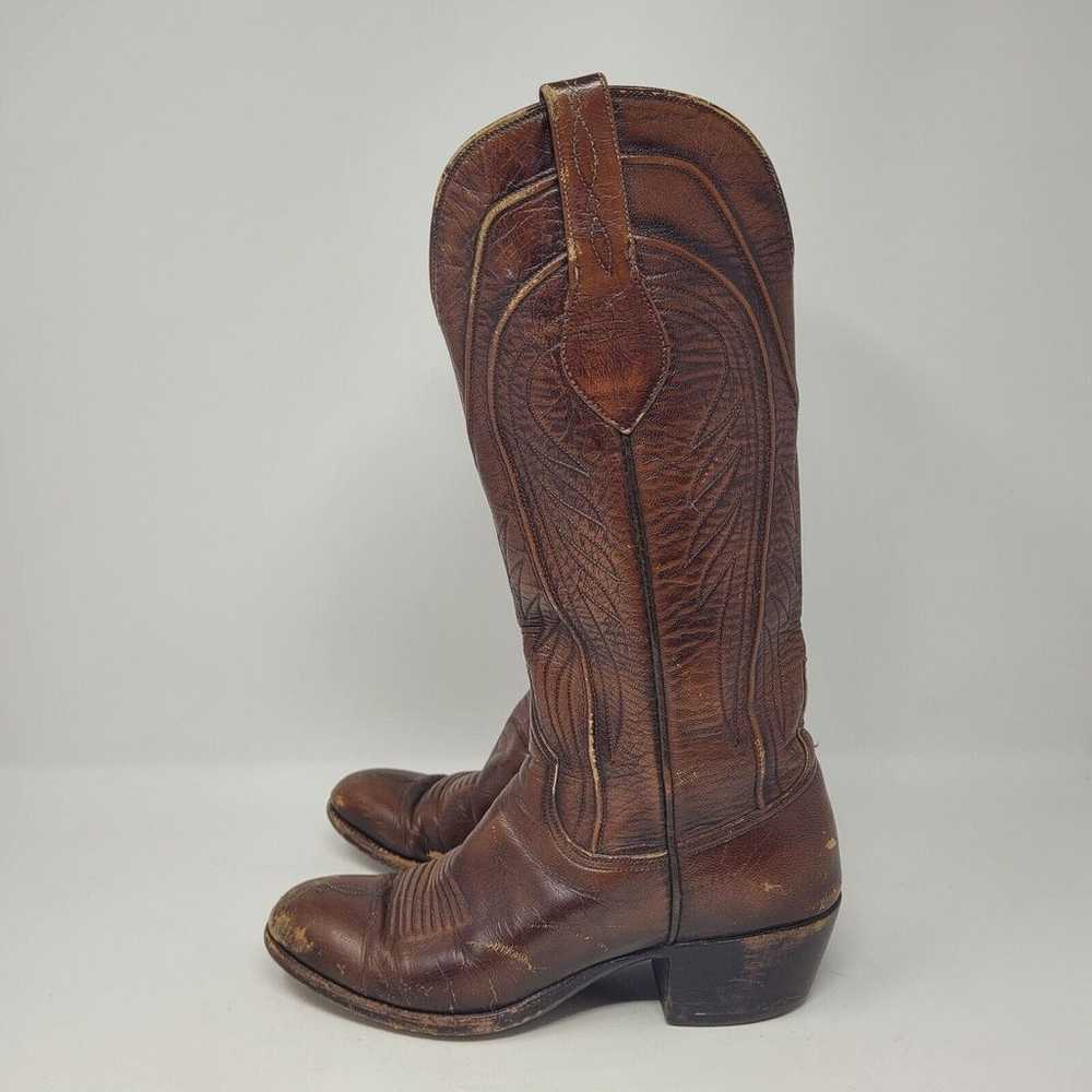 Lucchese Boots Womens 6B Brown Leather Western Ro… - image 5