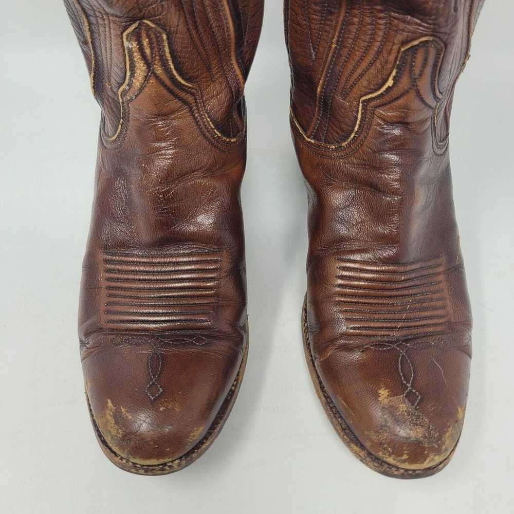 Lucchese Boots Womens 6B Brown Leather Western Ro… - image 7