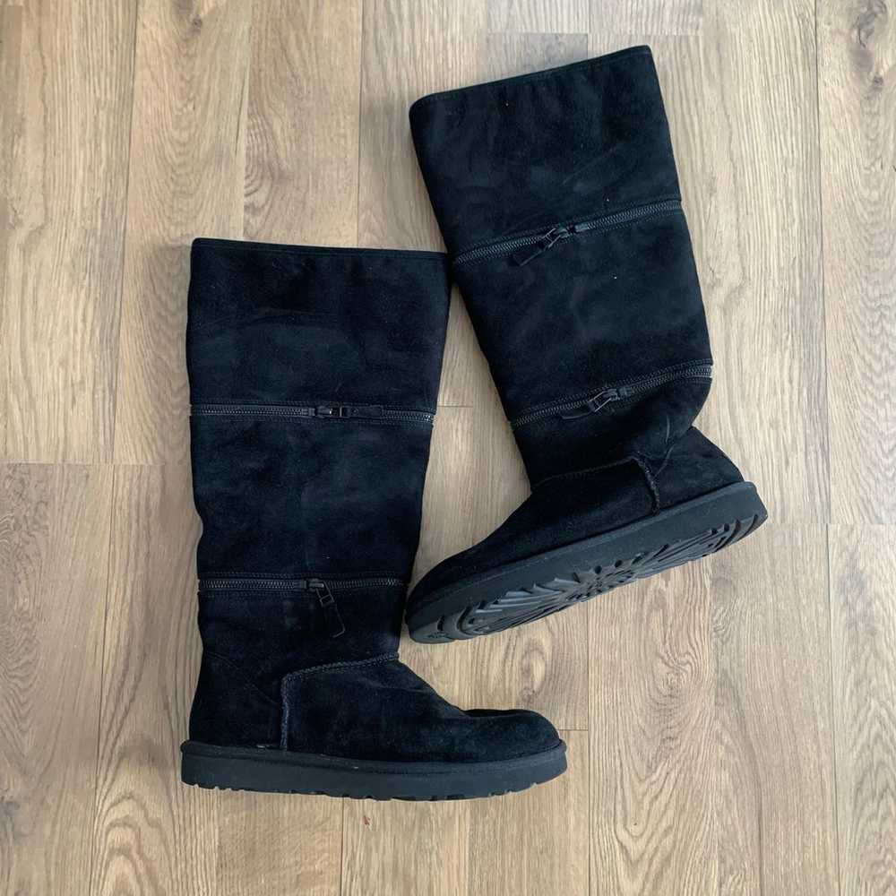UGG CLASSIC ULTRA TALL BLACK ZIP SHEARLING LINED … - image 1