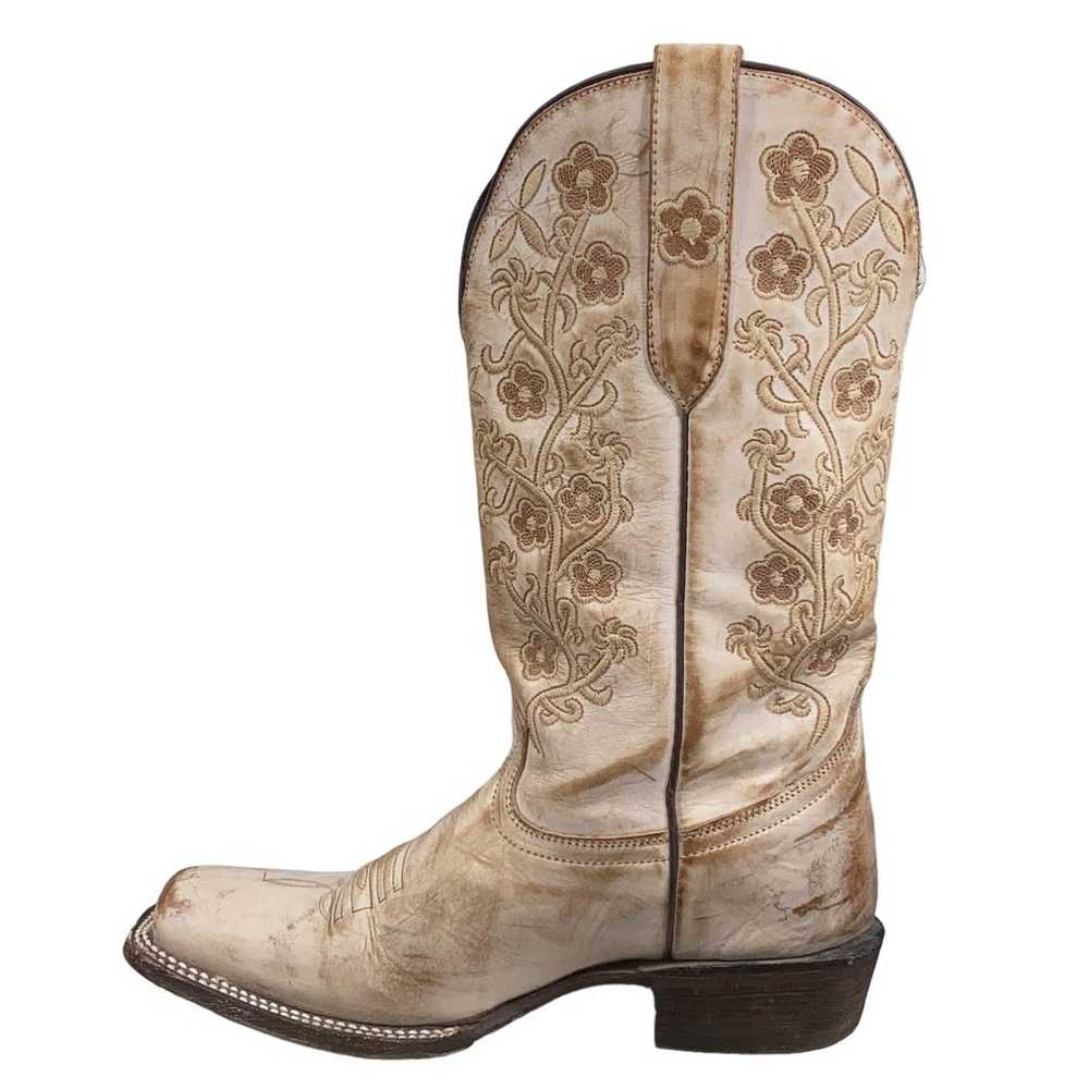 J.B Dillon Women's Cream Brown Floral Distressed … - image 2