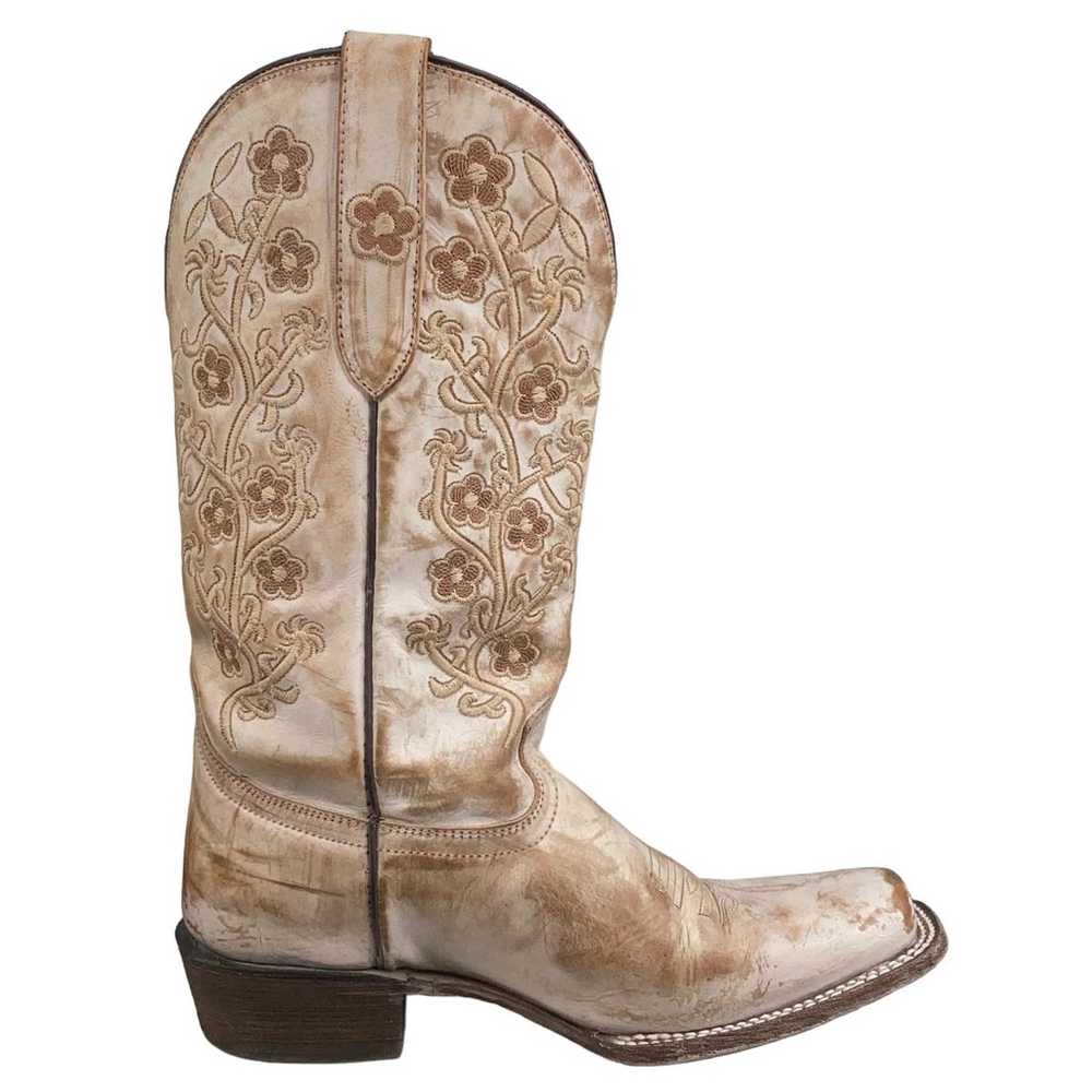 J.B Dillon Women's Cream Brown Floral Distressed … - image 4