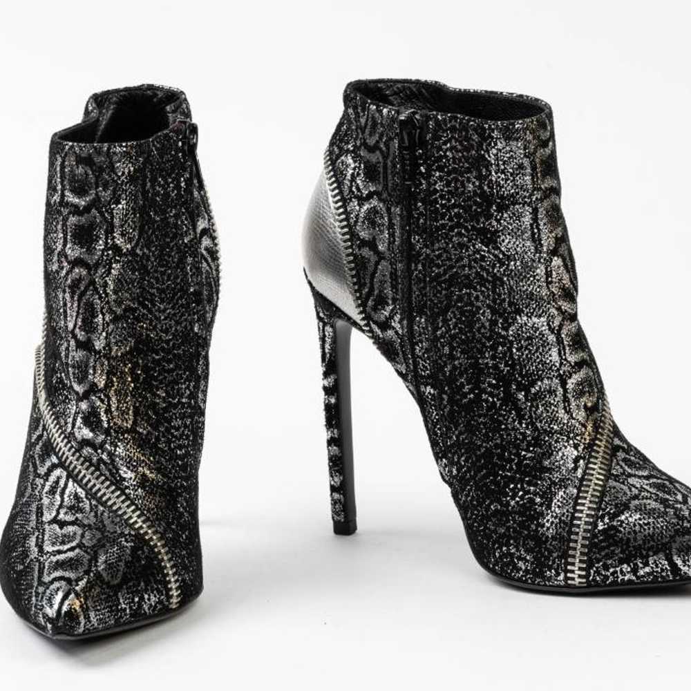 Saint Lauren Paris HighHill metallic snakeskin em… - image 11