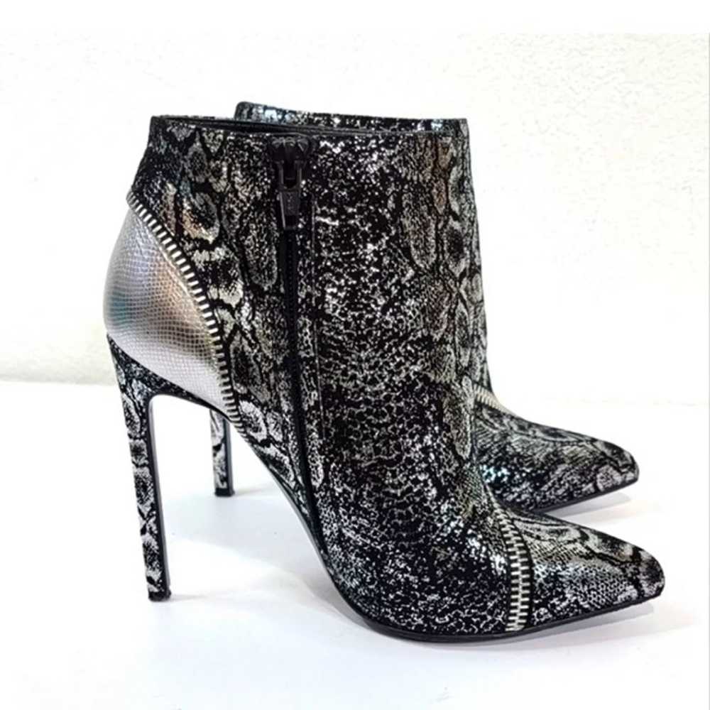 Saint Lauren Paris HighHill metallic snakeskin em… - image 4