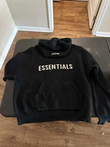Essentials essentials knit hoodie black