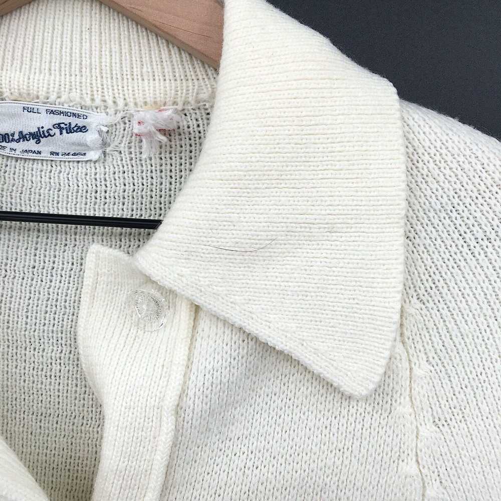Vintage Vintage Unbranded white Knit Poncho sweat… - image 2