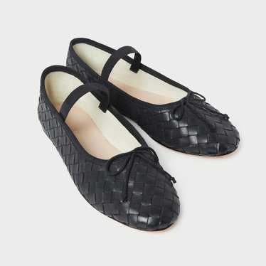 Loeffler Randall Leonie Black Woven Ballet Flat