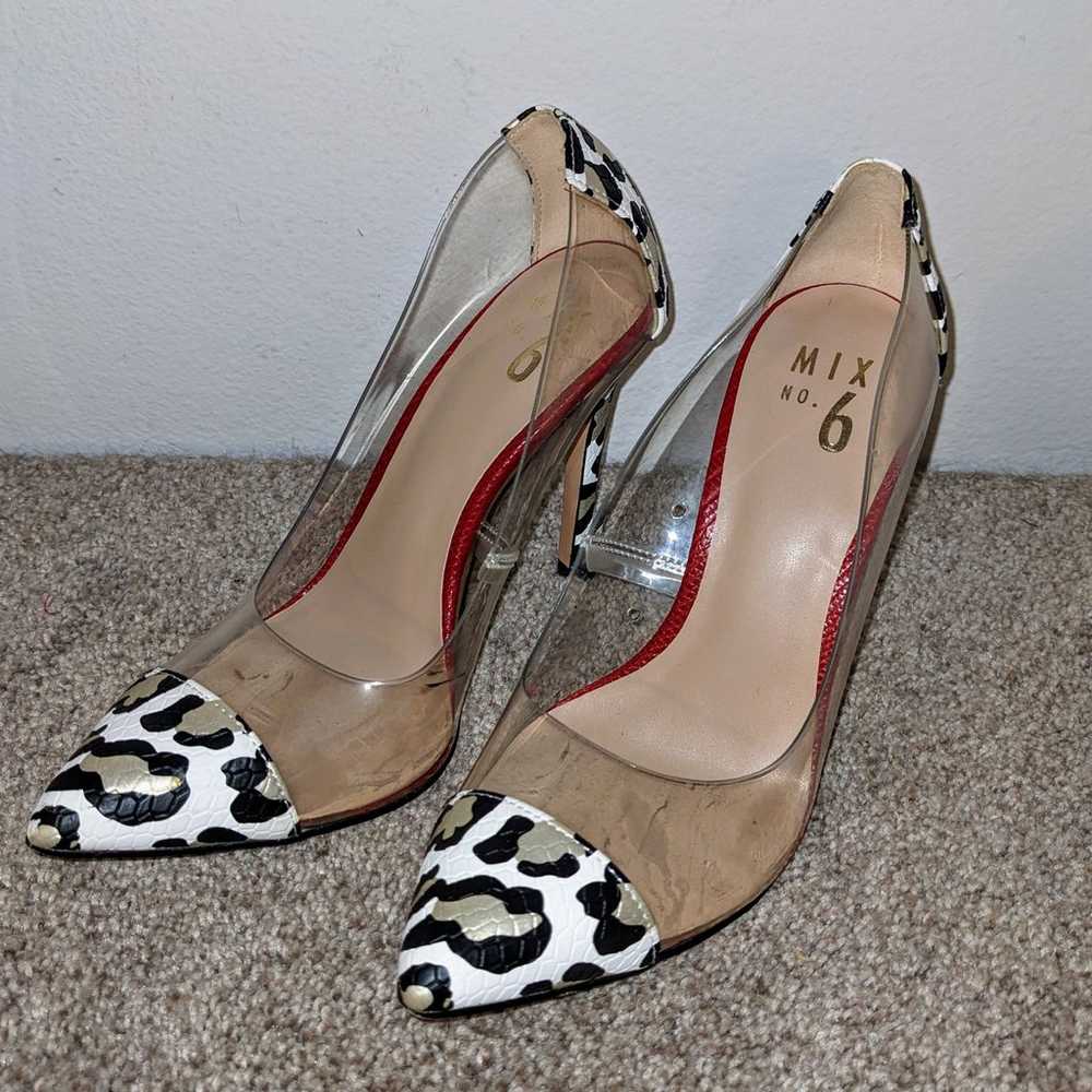 Clear Cheetah Print Heels Size 7 Mix No. 6 Brand - image 2