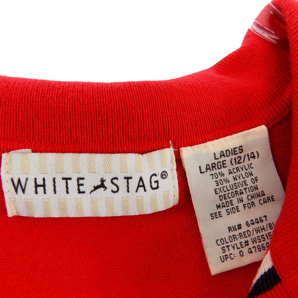 Vintage 90s Vintage Red White & Blue Patriotic Kn… - image 3