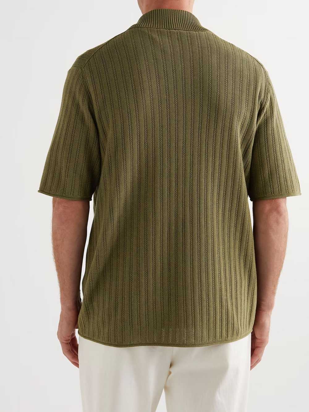 Mr. P. Open-Knit Cotton and Lyocell-Blend Shirt - image 4