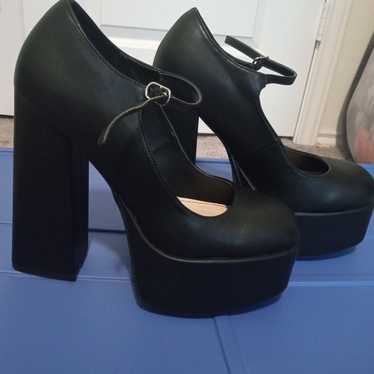 Black platform heels