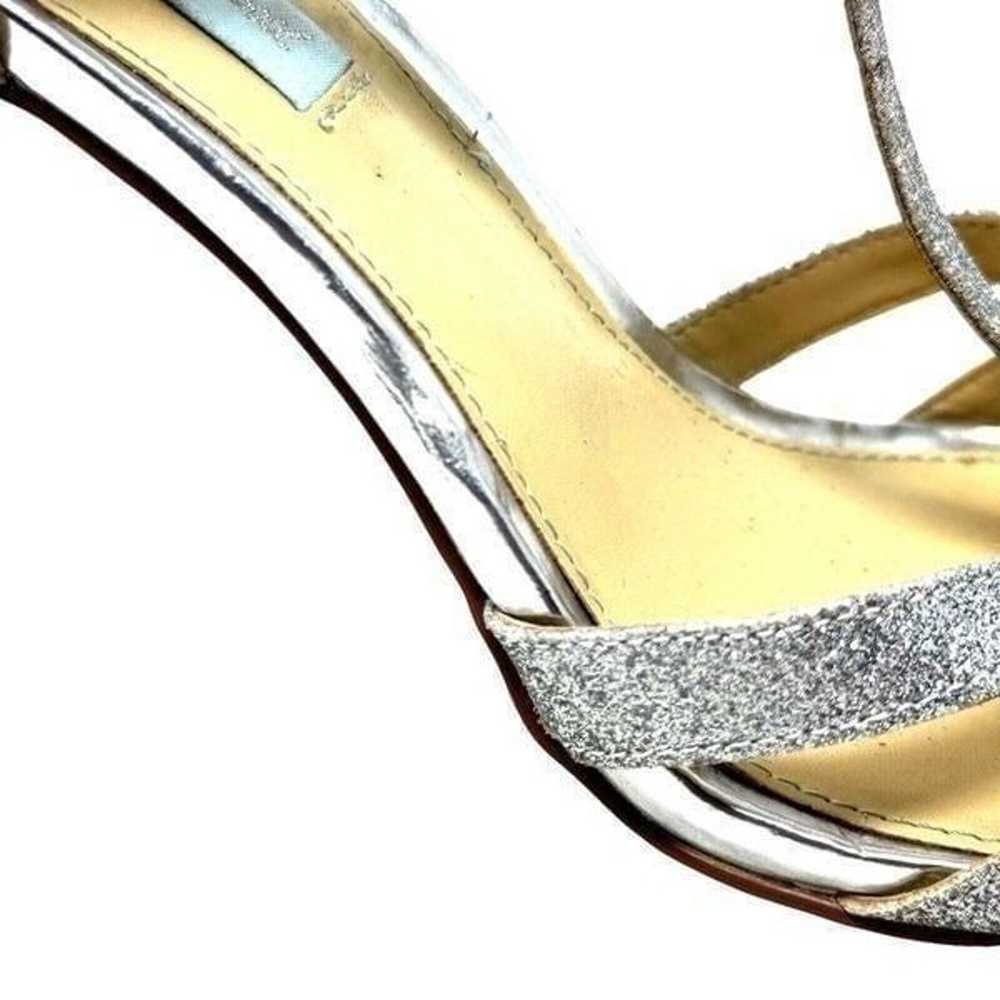 Betsey Johnson Size 8.5 Silver Glitter tee t-stra… - image 3