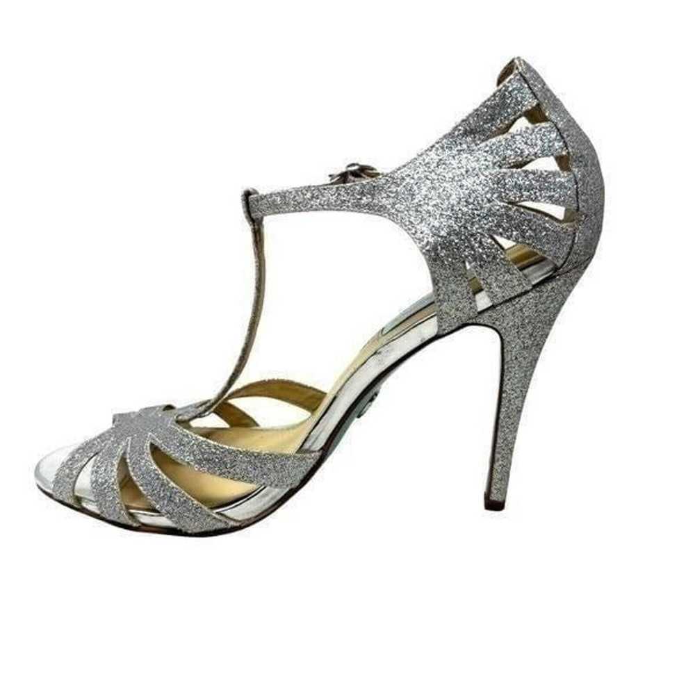 Betsey Johnson Size 8.5 Silver Glitter tee t-stra… - image 5