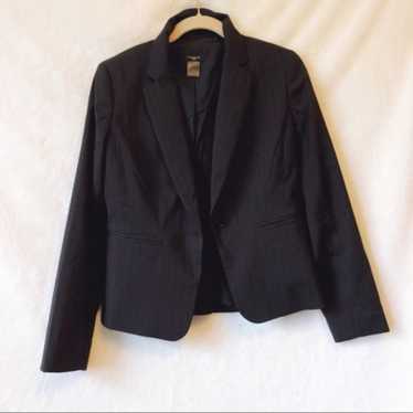 Ann Taylor Ann Taylor Striped Black Suit Blazer - image 1