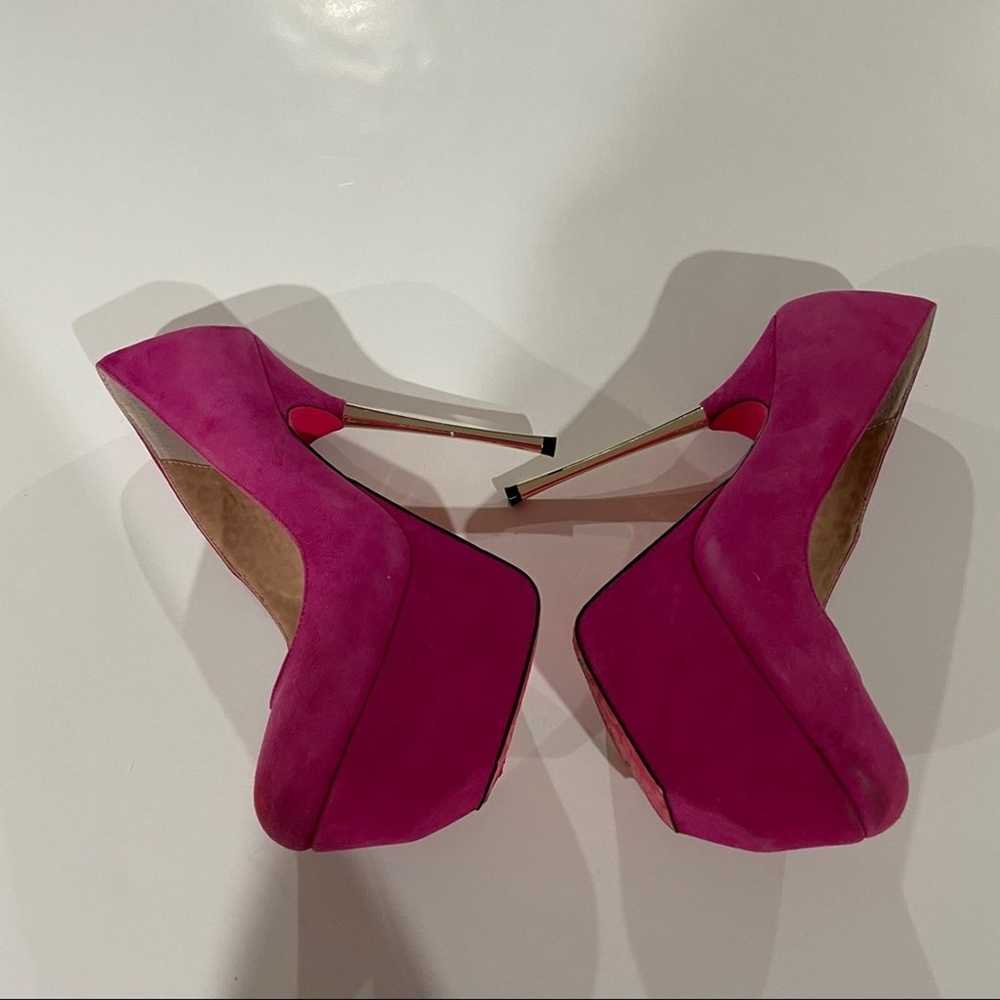 Betsy Johnson Giselle Hot Pink Leather Suede High… - image 3