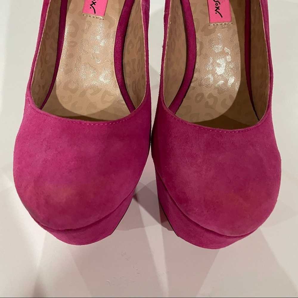 Betsy Johnson Giselle Hot Pink Leather Suede High… - image 9