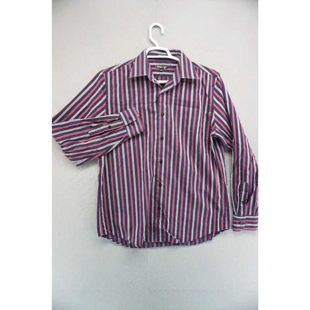 Express Express 1MX Shirt Mens L Purple Striped M… - image 2